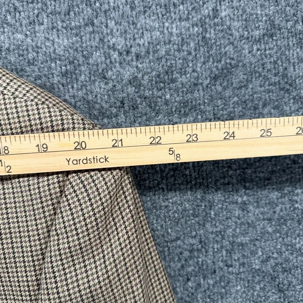 Chaps Blazer Jacket Mens 42S Houndstooth Silk Wool Button Up Sport Coat Academia